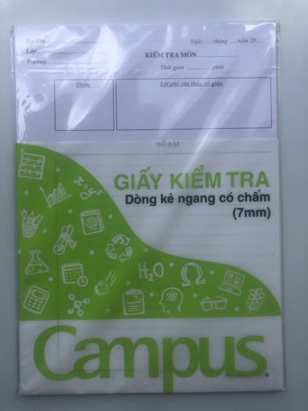 Giấy kiểm tra cấp 2 Campus có chấm thông minh BS70G